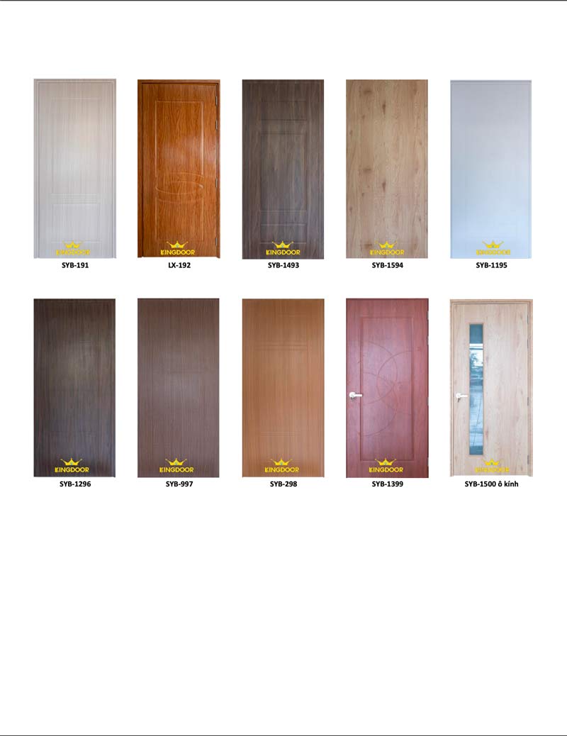 mẫu mã cửa nhựa gỗ composite